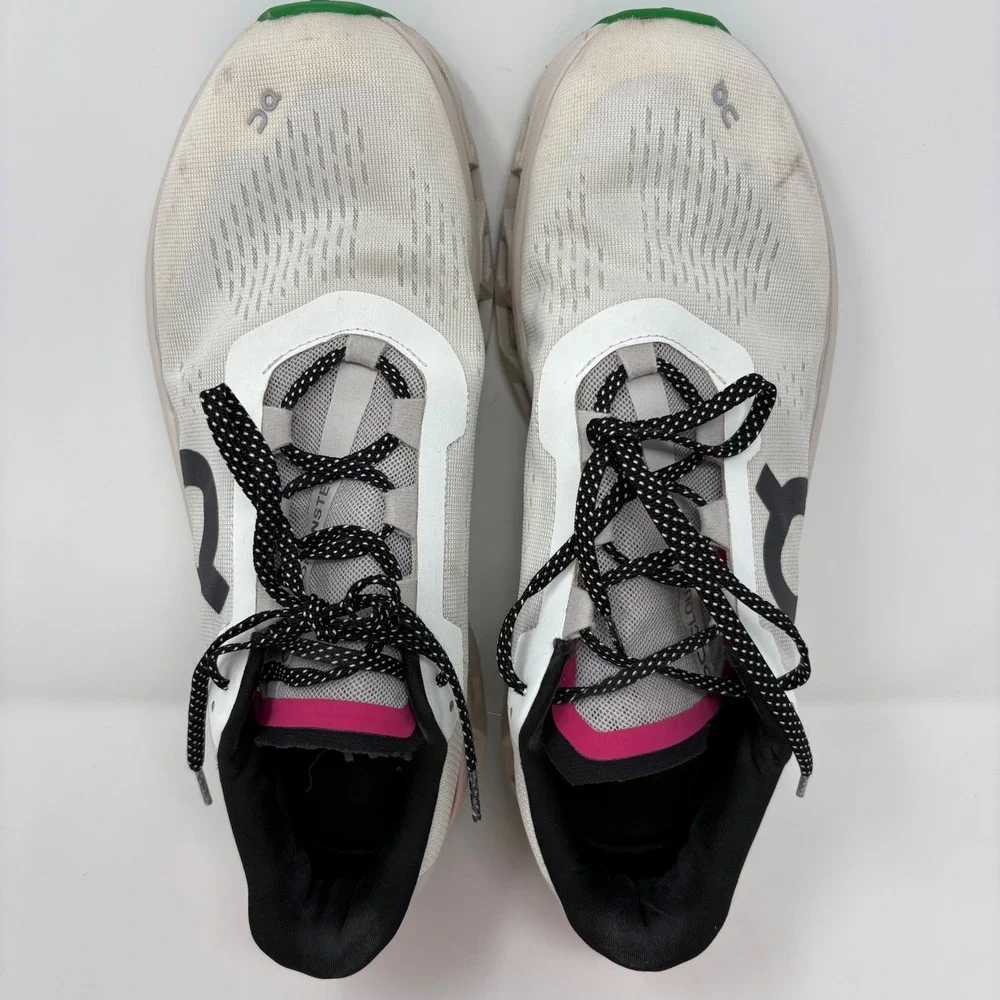 On Cloudmonster Men's Size 11.5 White Red Athletic Running Shoes (61.97655)